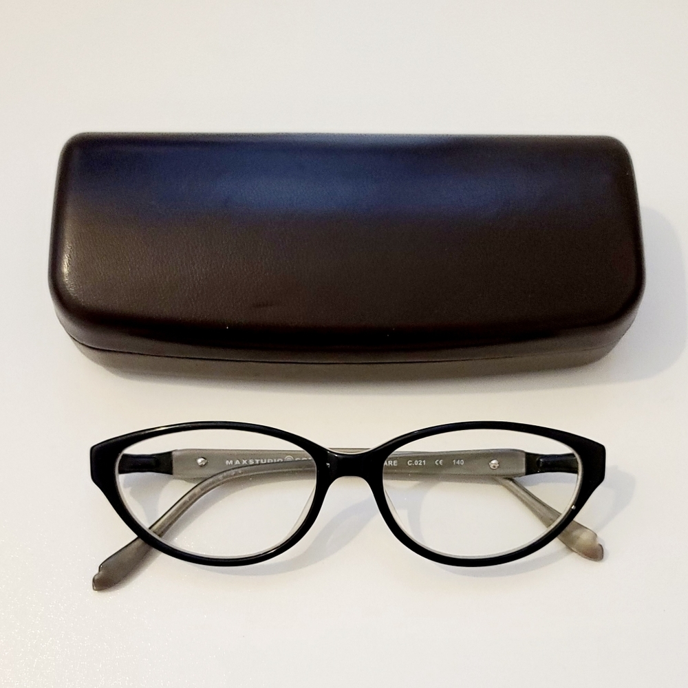 Max Studio Cat Eye Black Gray Glasses Frame